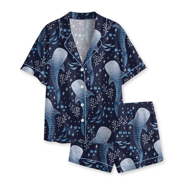 Whale Shark Pajama Set For Women Print Comfy Sleepwear and Loungwear Pjs Printing Top & Bottom Shorts