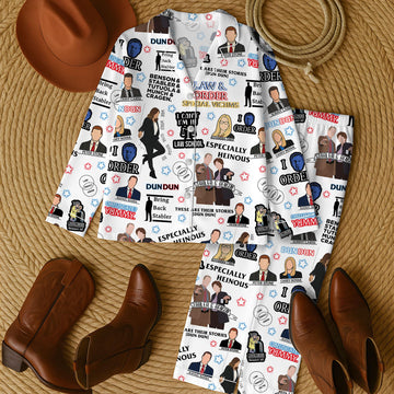 Law And Order Pajamas Set, Movie Christmas Sleepwear, Women Loungewear, Holiday gift