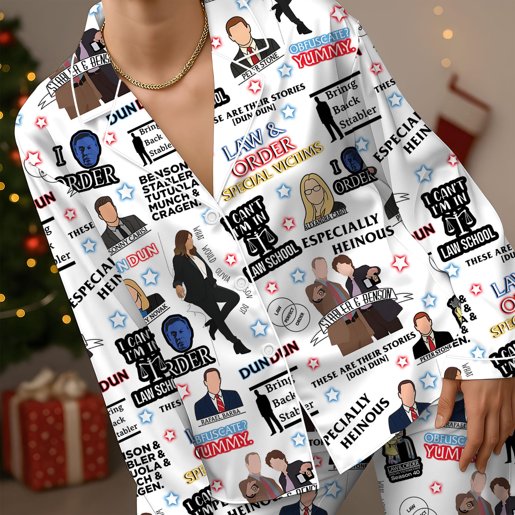 Law And Order Pajamas Set, Movie Christmas Sleepwear, Women Loungewear, Holiday gift