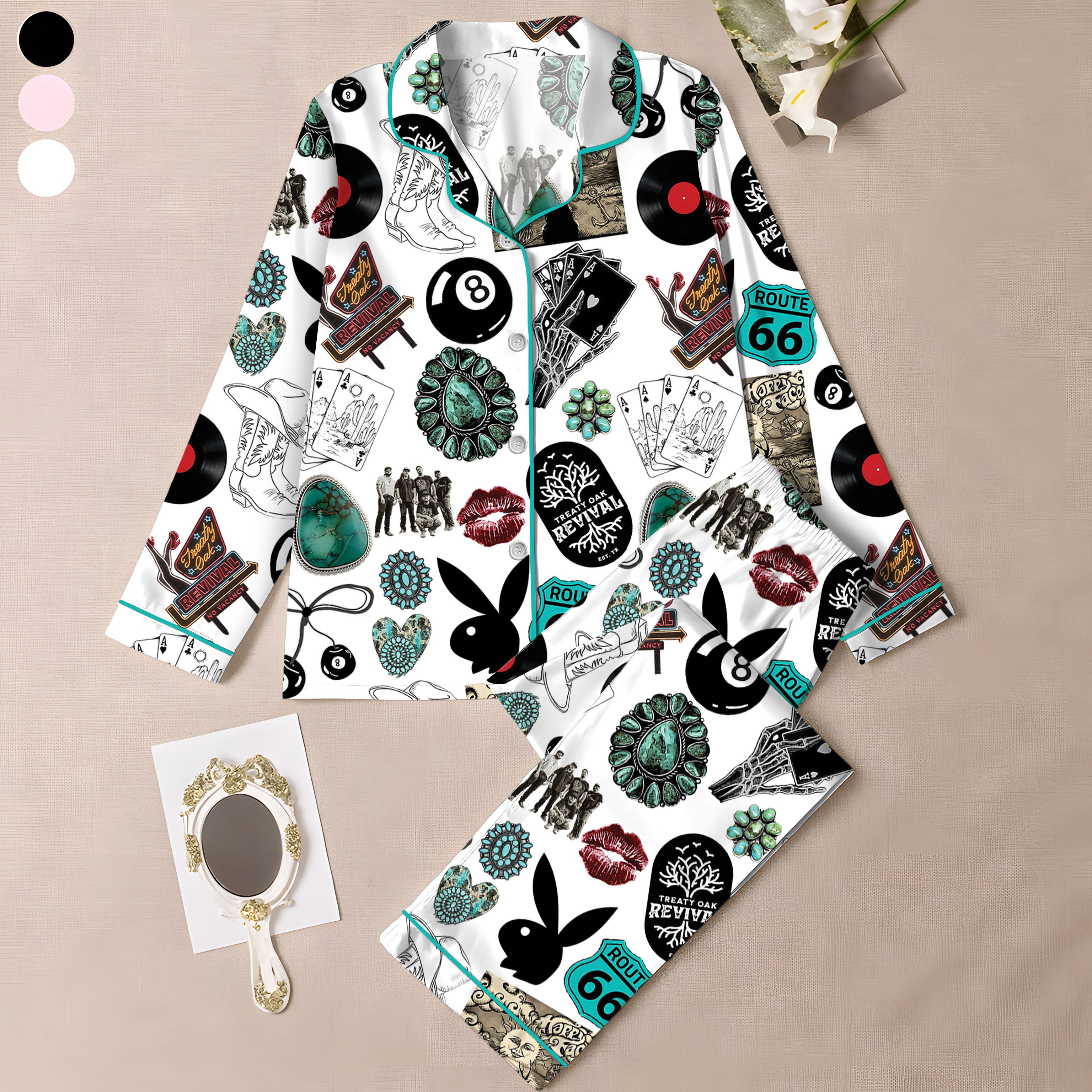 Cowgirl Cowboy Western Satin Pajama Set, Route 66 Rodeo Cowgirl PJs, Vintage Western Cow Boy Sleepwear, Country Western Loungewear, Turquoise Western Print Pajamas, Retro Americana Nightwear Gift for Her Him