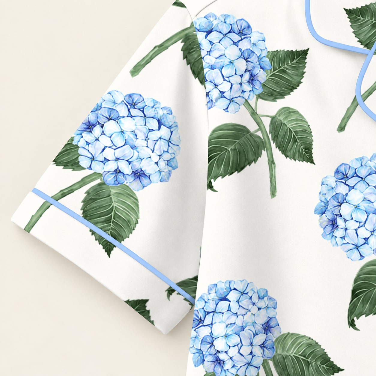 Blue Hydrangea print detail